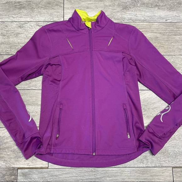 Athleta Jackets & Coats Athleta Purple Long Zip Up Running Jacket